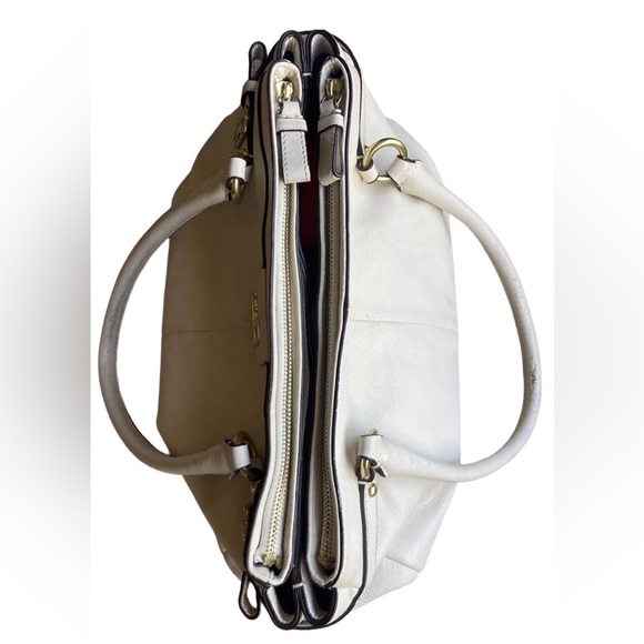 Coach Madison Kara Ivory White Leather Carryall Tote - Picture 8 of 16